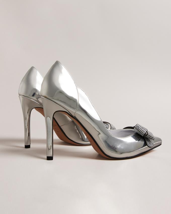 Chaussures à Talons Ted Baker Crystal Bow Court Argent Femme | OAP-23161008